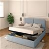 Baldiflex LETTO MATRIMONIALE CONTENITORE ECOPELLE RETE A DOGHE IN LEGNO LICIA 140x200 cm
