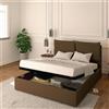 Baldiflex LETTO MATRIMONIALE CONTENITORE ECOPELLE RETE A DOGHE IN LEGNO LICIA 140x200 cm