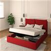 Baldiflex LETTO MATRIMONIALE CONTENITORE ECOPELLE RETE A DOGHE IN LEGNO LICIA 140x200 cm
