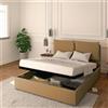 Baldiflex LETTO MATRIMONIALE CONTENITORE ECOPELLE RETE A DOGHE IN LEGNO LICIA 140x200 cm