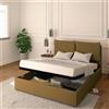 Baldiflex LETTO MATRIMONIALE CONTENITORE ECOPELLE RETE A DOGHE IN LEGNO LICIA 140x200 cm