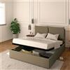 Baldiflex LETTO MATRIMONIALE CONTENITORE ECOPELLE RETE A DOGHE IN LEGNO LICIA 140x200 cm