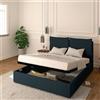 Baldiflex LETTO MATRIMONIALE CONTENITORE ECOPELLE RETE A DOGHE IN LEGNO LICIA 140x200 cm