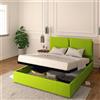Baldiflex LETTO MATRIMONIALE CONTENITORE ECOPELLE RETE A DOGHE IN LEGNO LICIA 140x200 cm