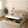 Baldiflex LETTO MATRIMONIALE CONTENITORE ECOPELLE RETE A DOGHE IN LEGNO LICIA 140x200 cm
