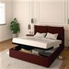 Baldiflex LETTO MATRIMONIALE CONTENITORE ECOPELLE RETE A DOGHE IN LEGNO LICIA 140x200 cm