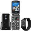Brondi Amico Sicuro Plus 2.8" Dual Sim SOS Black Metal Con Base Di Ricarica E Br