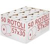 AUTDER CONFEZIONE 50 ROTOLI TERMICI MM 57X30 MT OMOLOGATI PER REGISTRATORE DI CASSA