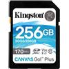 Kingston SDXC Card 256GB UHS-I U3 V30 Classe 10 170MB/S Canvas Go Plus