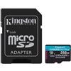 Kingston Micro SDXC 256GB UHS-I U3 V30 Classe 10 170MB/S Canvas GO Plus con adat