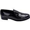 LUISANTIAGO Mocassini uomo slip on classico vera pelle lucida nero vernice con cordino in te