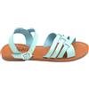 Malu Shoes Sandalo basso donna celeste ragnetto con chiusura fibbia alla caviglia fascetta