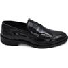 Malu Shoes Mocassino uomo collage in vera pelle vernice nero lucida classico elegante fondo