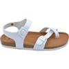 Malu Shoes Sandalo basso donna bianco ragnetto fibbia regolabile fascette incrociata linea