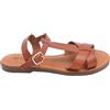 Malu Shoes Sandalo basso donna cuoio ragnetto con chiusura fibbia alla caviglia fascetta in