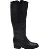 Malu Shoes Stivali donna linea basic in pelle nero punta tonda zeppa interna 4 cm con zip l