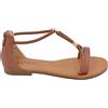 Malu Shoes Sandalo gioiello basso donna cuoio raso terra treccia centrale oro chiusura retr