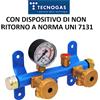 Tecnogas Centralina compatta per gas GPL 2 attacchi con manometro e valvola di sicurezza