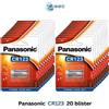 Panasonic 20 BATTERIE CR123 3V LITIO PANASONIC PILE LITHIUM CR123A 123 CR17345