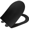 WENKO Sedile WC Galati, sedile WC piatto a forma di D con meccanismo di (M5t)