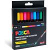 Posca Uniposca Set Completo con 10 Pennarelli Punta Extra Fine 0.7 mm Pennarelli