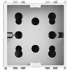 4box - Presa da Incasso Side Compatibile con Vimar® Arkè™. 3 Prese in 1: permette di collegare una spina schuko o due spine 10/16A. Occupa due soli slot. Facile da installare. Colore Bianco