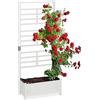 Relaxdays Fioriera con Grigliato da Balcone, 171x71,5x32 cm, in Legno, Portavasi