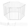 VOUNOT® Barriera di Sicurezza 375 cm per Bambini e Cani, Cancello Cancelletto Griglia di Sicurezza per Camino, Preassemblato, 6 Pannelli Barriera Protettiva Pieghevole per Porte o Scale, Bianco