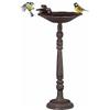 Relaxdays, Marrone Fontana Colonna, Decorazione da Giardino, Mangiatoia, per Ucc