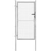 vidaXL Cancello per Giardino in Acciaio Zincato 105x200cm Argento