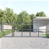 vidaXL Cancello da Giardino Rete Antracite 400x175 cm Acciaio Zincato