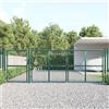 vidaXL Cancello da Giardino in Rete Verde 400x175 cm Acciaio Zincato