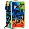 Seven Astuccio 3 zip Completo Scuola Seven Scribbled Flame, Nuova Collezione 2025/2026