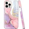JIAXIUFEN - Custodia per iPhone Pro da 6,1", colore: Rosa e Viola (X0o)