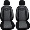 BREMER SITZBEZÜGE Set di coprisedili per auto compatibili con Peugeot 5008 1 conducente e passeggero dal 2009 al 2017, set di coprisedili per auto, 2 pezzi, colore nero/grigio