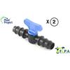 Plast Project Valvole portagomma x Tubo Ø16 e Ø20-Derivazione/Ala gocciolante/Manichetta Pz.2