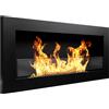 homeartarredo Camino bioetanolo biocamino da incasso nero opaco 900x400 mm con vetro SLIM