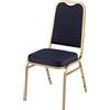 Bolero, DL015 sedia da banchetto, schienale quadrato, tessuto blu, struttura dorata (4 pezzi)