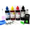 inchiostro per ricarica cartucce stampanti hp 62 nere 62 colore + refill clip