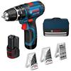 Bosch Professional GSB 12V-15 Trapano con Percussione, 2 kg, Blu (z6m)