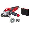 Einhell 4430885 Te-AG 125/750 Kit Smerigliatrice Angolare, Nero, Rosso, Argento