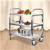 ybaymy, carrello portavivande in acciaio inox, a 3 ripiani, carrello da (O0o)