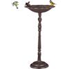 Relaxdays Grande Fontana per Uccelli, a Colonna, da Giardino, Vaschetta (A5j)