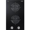 De Longhi Piano Cottura 2 Fuochi a Gas 30 cm Vetroceramica Nero NSL 230 NC