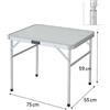 duesse Tavolino Pieghevole con Struttura in Alluminio 75x55x60 per Campeggio o mare