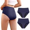 CARER Healthcare Incontinence Pregnancy Carer Confezione da 2 Mutande per Incontinenza Donna ad Alta Assorbenza Intimo per il Ciclo con Protezione Giorno e Notte Slip Protettivi a Vita Alta per il Ciclo Da 50 ml a 100 ml Blu M