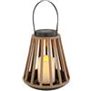 PRENDELUZ Lampada solare in plastica a gabbia con candela e maniglia, 1800 K, ideale per illuminazione esterna e decorazione ambientale.