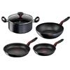 Non applicabile Lagostina Linea Rossa Set 5 Pezzi, 2 Padelle Ø 22/24cm, Casseruola Ø 24cm con