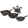 Non applicabile (TG. 5 Pezzi) Moneta Etnea Batteria Smart Set da 5 Pezzi, Padella 24 cm, Wok 28