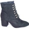 Malu Shoes Tronchetto donna in camoscio nero con catene tacco comodo